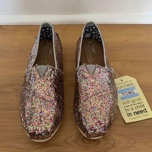 TOMS with multicolor glitter